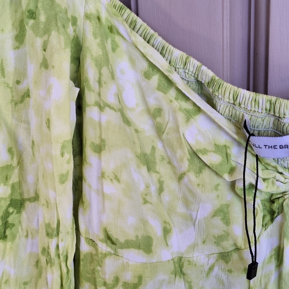 Faithful The Brand Dress Sz6 Puff Sleeve/Back Smocking Bra Form Sweetheart Front - Picture 8 of 14